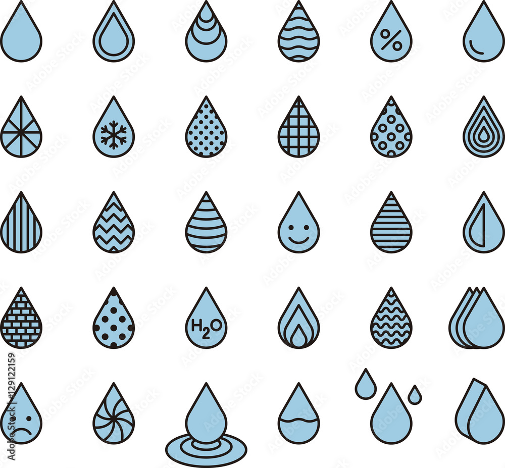 BLUE DROPS filled line icons BLUE DROPS filled line icons