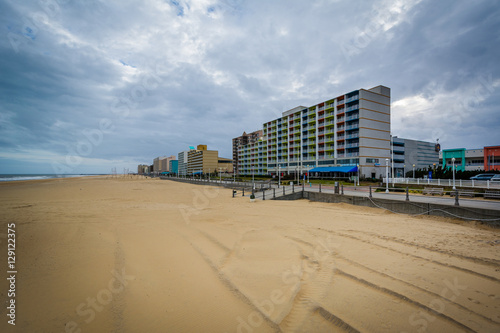 Highrise hotels on the oceanfront, in Virginia Beach, Virginia.