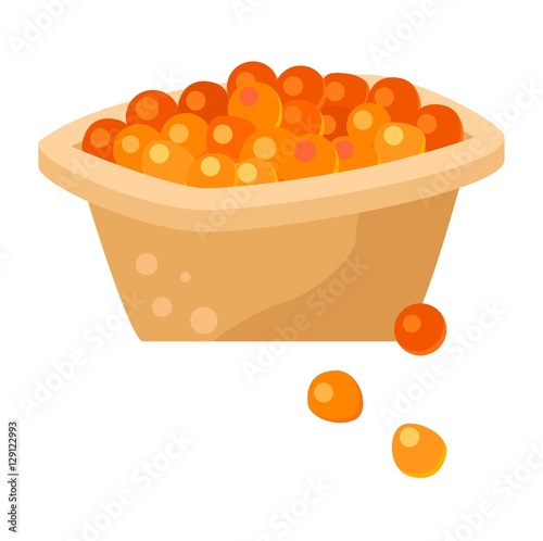 Tartlet with red caviar vector.