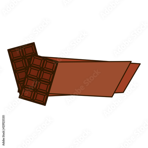 sweet chocolate bar icon over white background. colorful design. vector illustration