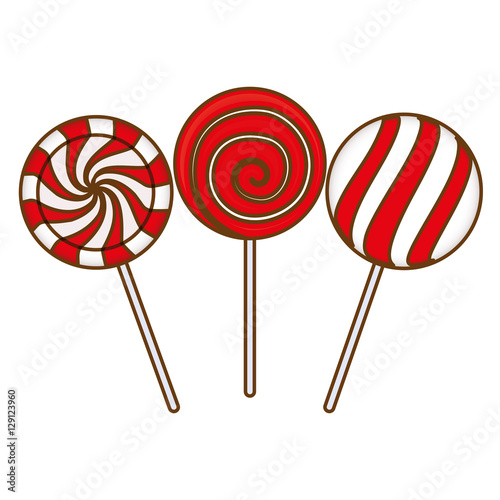 sweet lollipop candy icon over white background. vector illustration