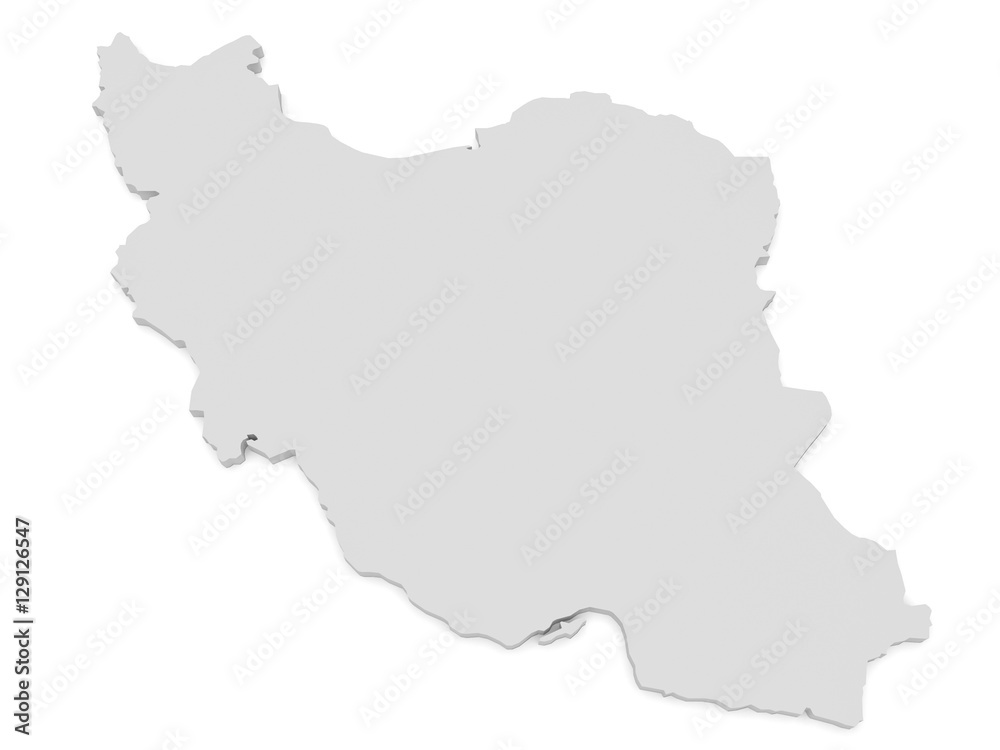 3d Illustration of Iran Map Isolated On White Background