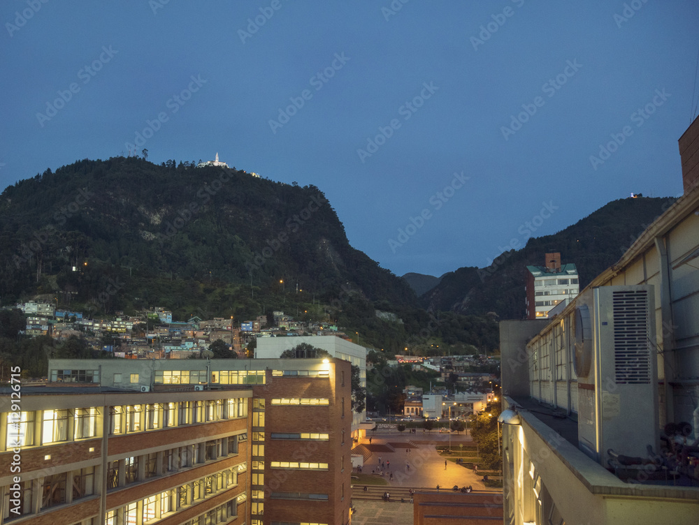 Monserrate, view from tall building, center of bogota