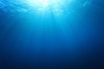 Underwater blue background in sea