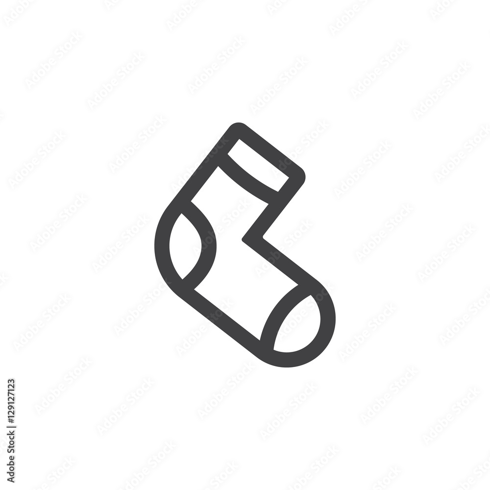 Christmas sock icon on the white background. New Year set of icons. Cristmas holidays Christmas sock icon on the white background. New Year set of icons. Cristmas holidays