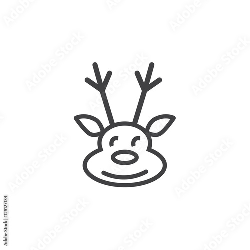 Deer icon on the white background. New year set of icons. Christmas holidays