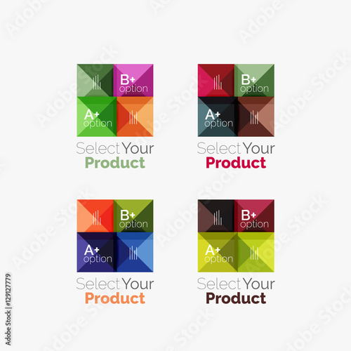 Free Download Set of abstract square interface menu navigation button - GFXLoad