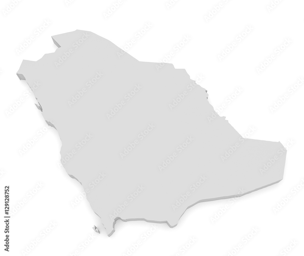 3d Illustration of Saudi Arabia Map Isolated On White Background
