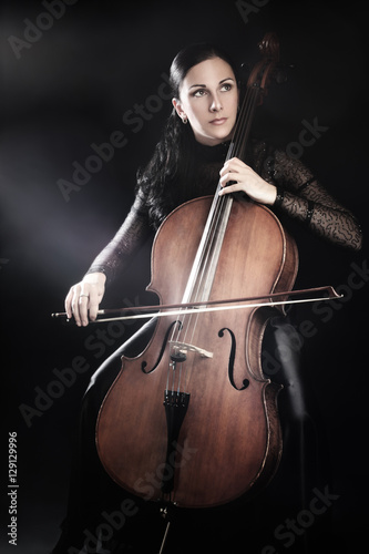 Cello player cellist playing violoncello