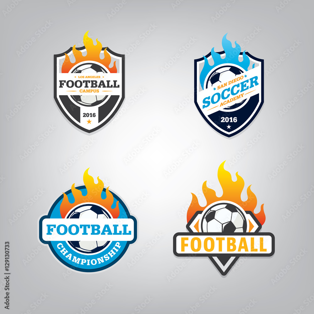 Soccer logo design set,vector illustration