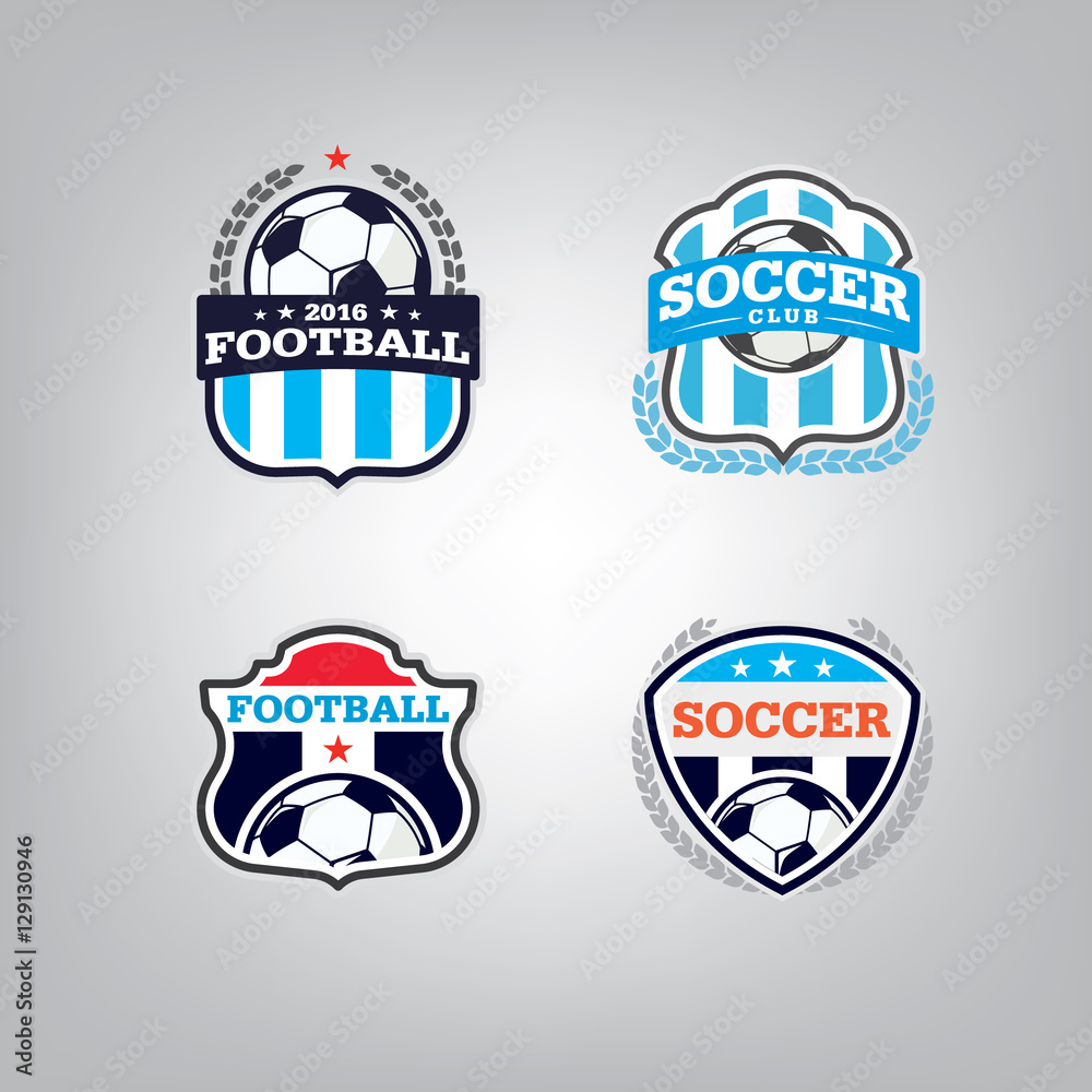 Fototapeta premium Soccer Logo Design Template set l Football badge team identity c