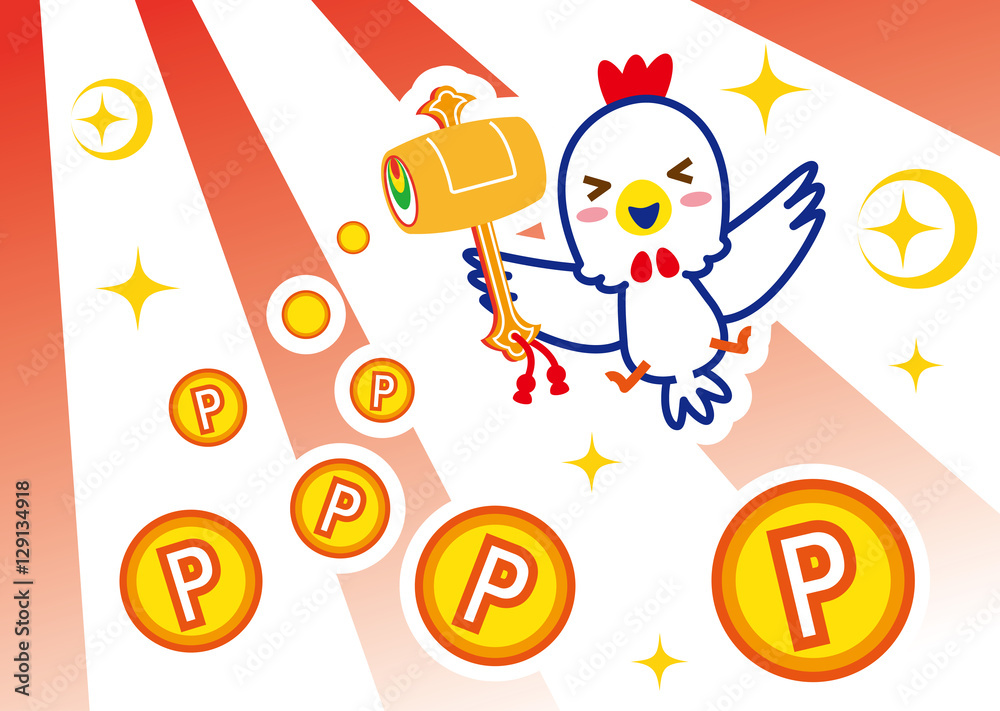 Naklejka premium 新春 ポイント増量 鶏