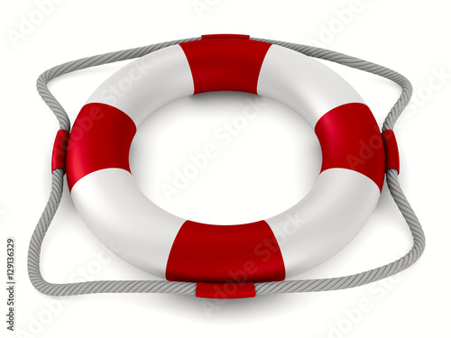 lifebuoy on white backgroun...