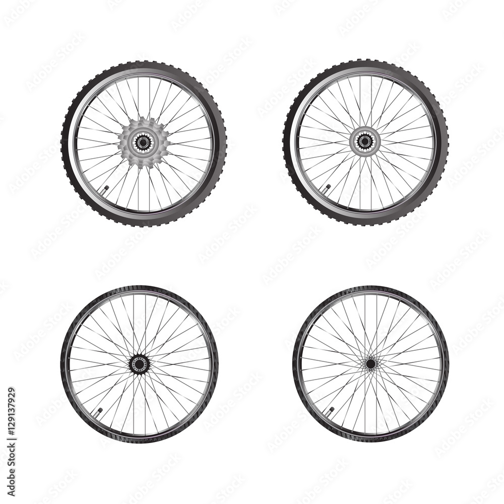 Bicycle wheels. Bicycle part isolate on white background