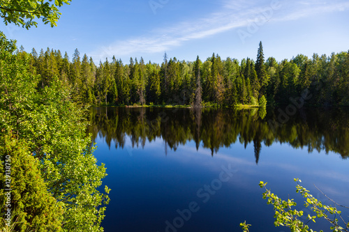 Beautiful Lake nature reserve on the island of Valaam. Russia.