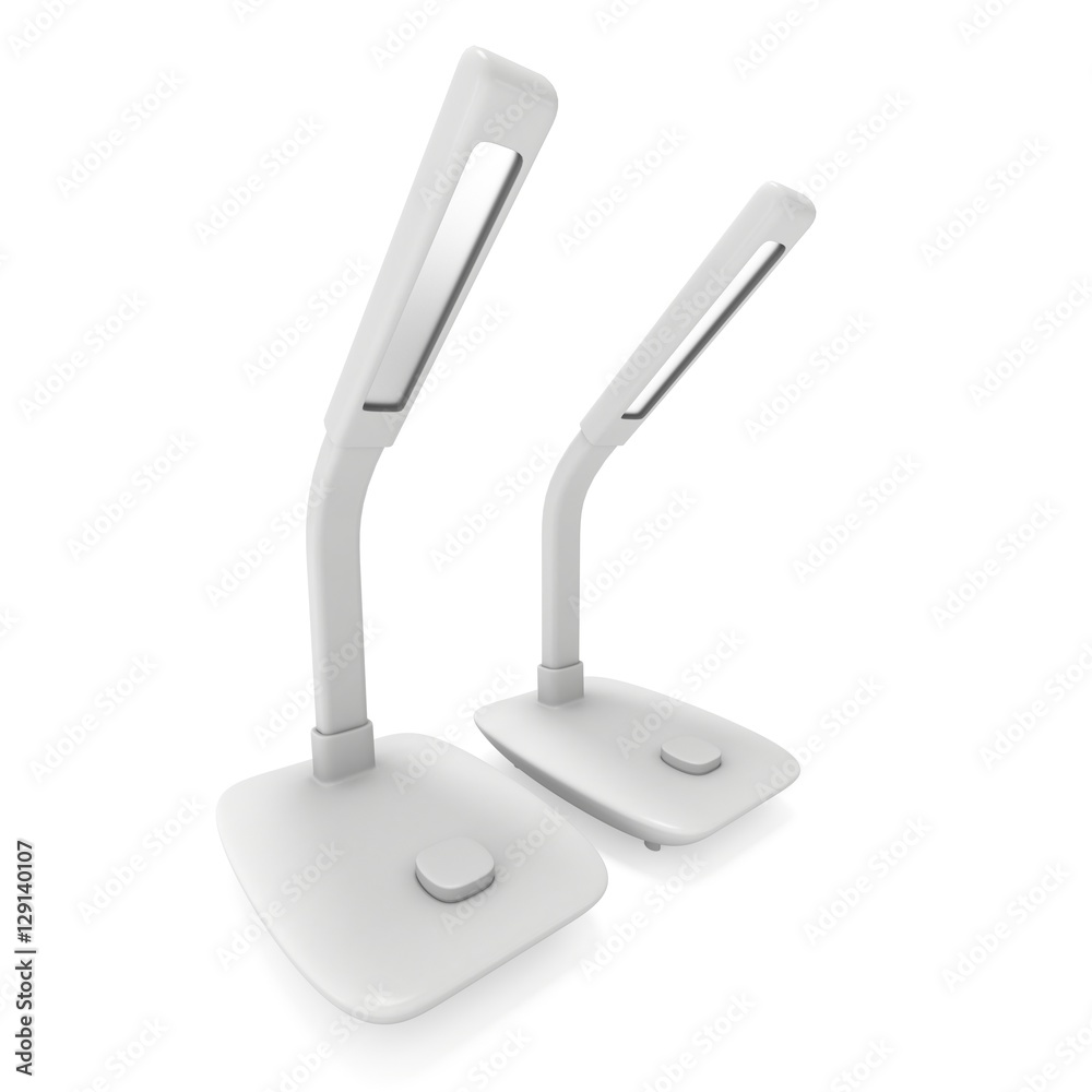 Led Sensor Desk Lamps. 3D render isolated on white background. Template for Object Presentation. Led Sensor Desk Lamps. 3D render isolated on white background. Template for Object Presentation.