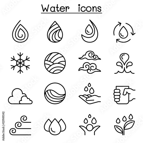 Water icon set
