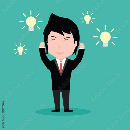 Businessmen with an idea, with the light bulb