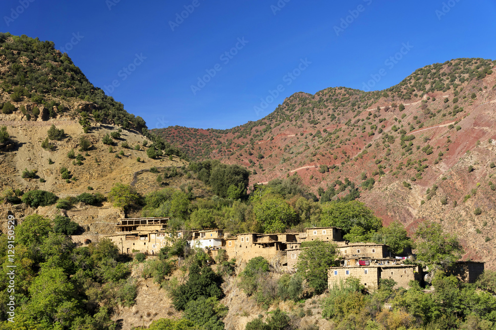 Moroccan village in Atlas mountains, Morocco, Africa