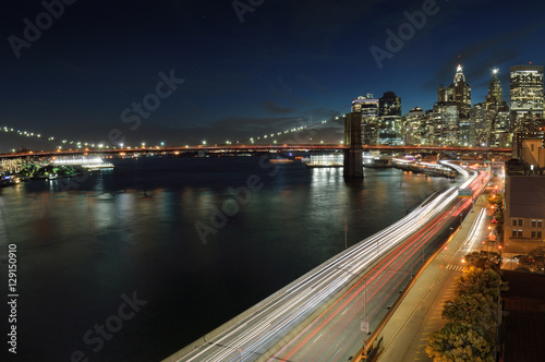 Brooklyn Bridge at night. © mshch