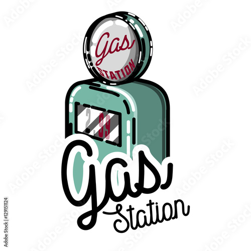 Color vintage gas station emblem