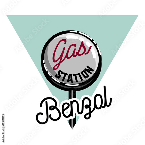 Color vintage gas station emblem