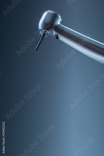 Dental instruments. Denta high speedl turbine. Dental diamond cylinder bur with hand-piece.