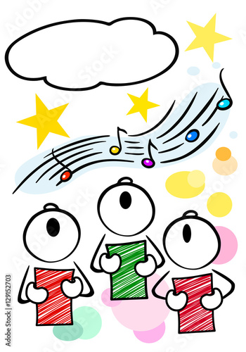 Stick man concept - christmas carol choir