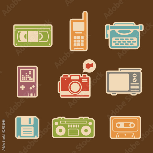 old objects ang gadget icon set.