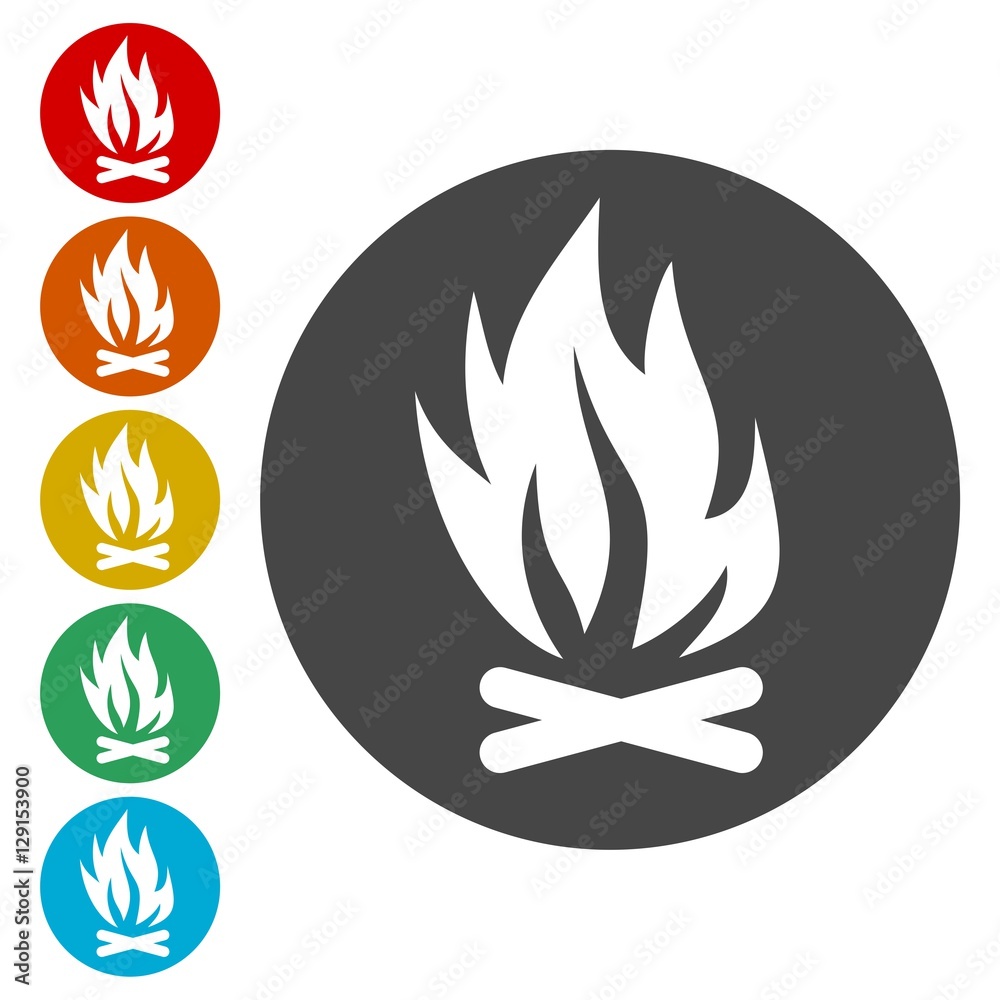 Bonfire Icon, Vector Illustration of a Fire Icon Bonfire Icon, Vector Illustration of a Fire Icon