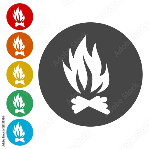 Bonfire Icon, Vector Illustration of a Fire Icon 