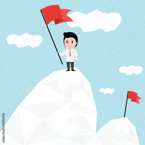 Businessmn target and victory and motivation, success