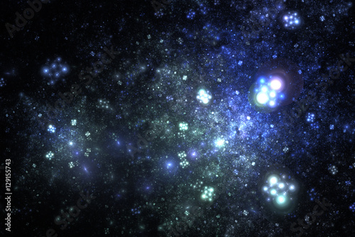 Wallpaper Mural Blue constellations in the night sky. Fantasy fractal design for posters, wallpapers or t-shirts. Digital art. 3D rendering. Torontodigital.ca
