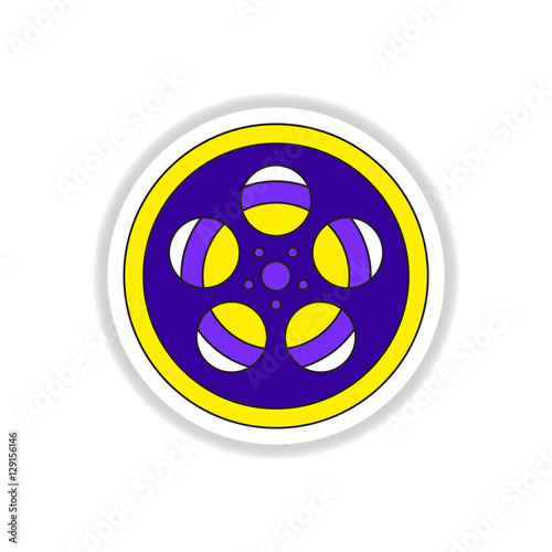 Vector illustration in paper sticker style Retro video film
