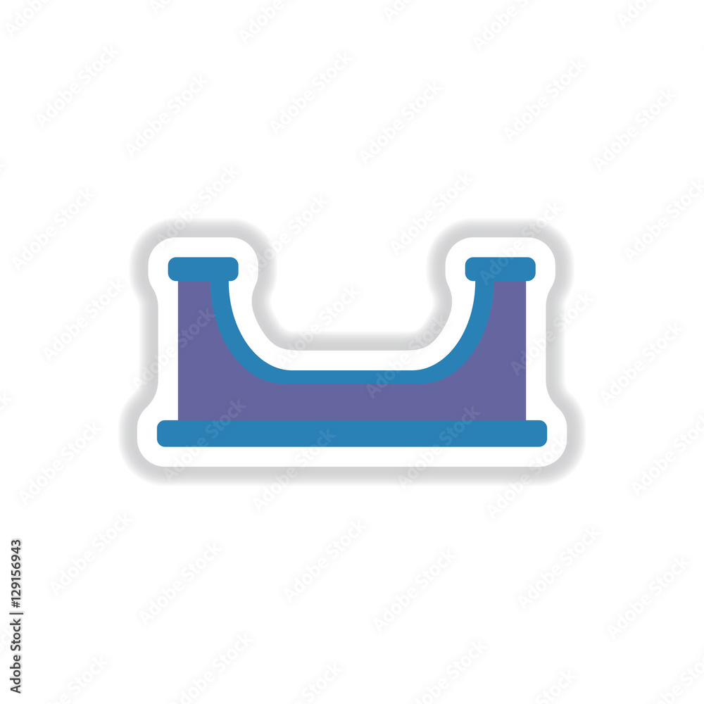 Vector illustration in paper sticker style playground equipment sandbox Vector illustration in paper sticker style playground equipment sandbox
