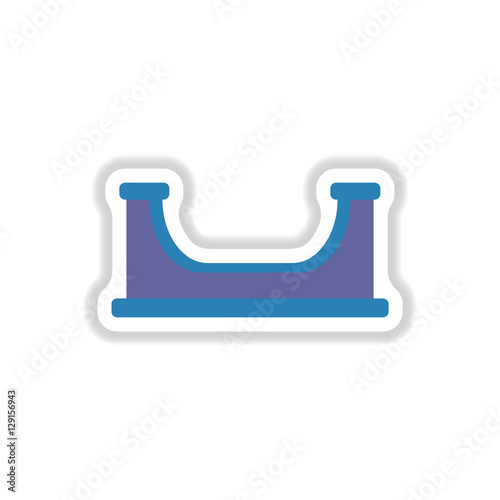 Vector illustration in paper sticker style playground equipment sandbox
