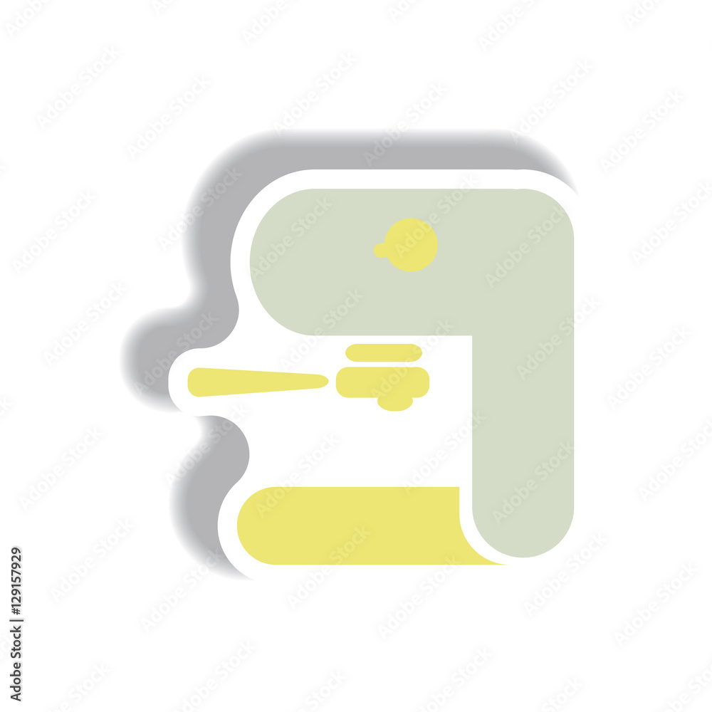 Fototapeta premium Vector illustration in paper sticker style coffee machine