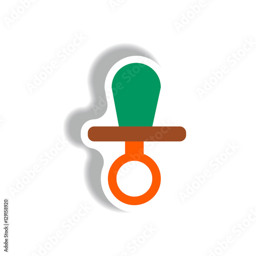 stylish icon in paper sticker style nipple children