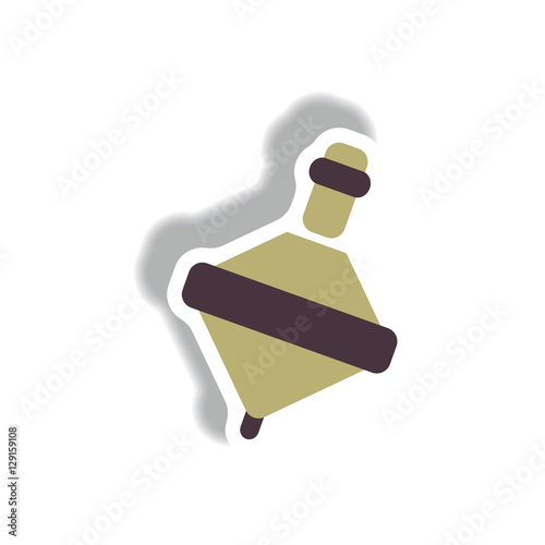 stylish icon in paper sticker style toy whirligig