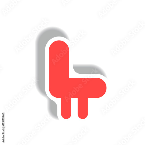 stylish icon in paper sticker style seat transport