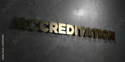 Картината върху платно Accreditation - Gold text on black background - 3D rendered royalty free stock picture