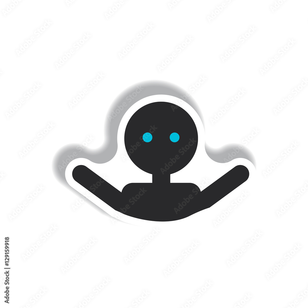 stylish icon in paper sticker style man swimmer
