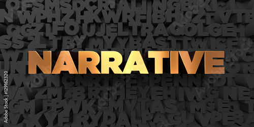 Tablou pe pânză Narrative - Gold text on black background - 3D rendered royalty free stock picture