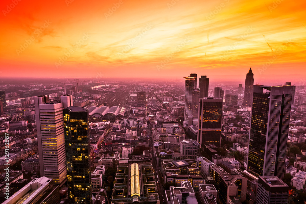 Obraz premium Panorama of Frankfurt am Main, Germany