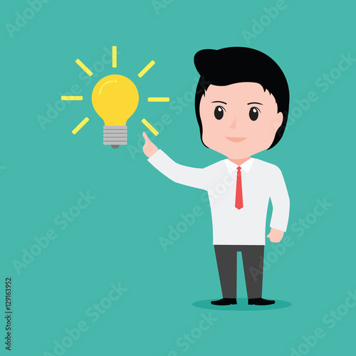 Businessman get something idea, cartoon vector EPS10