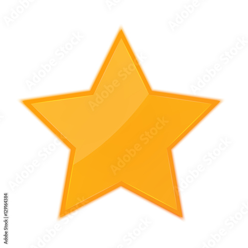 Big Gold Star icon isolated on white for ranking. Yellow star web concept. Trendy fsimple symbol for web button, mobile app. Logo.
