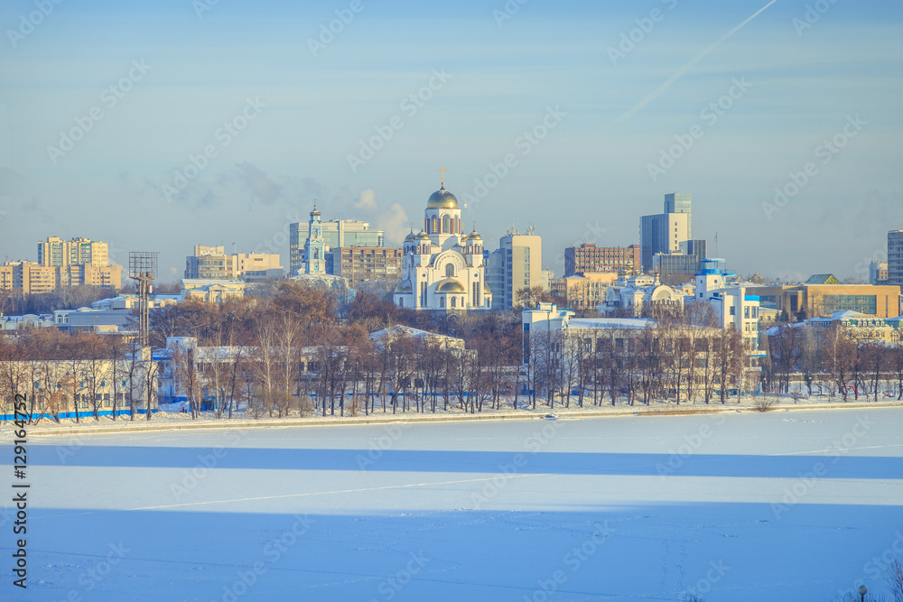 Winter cityscape in Russia
