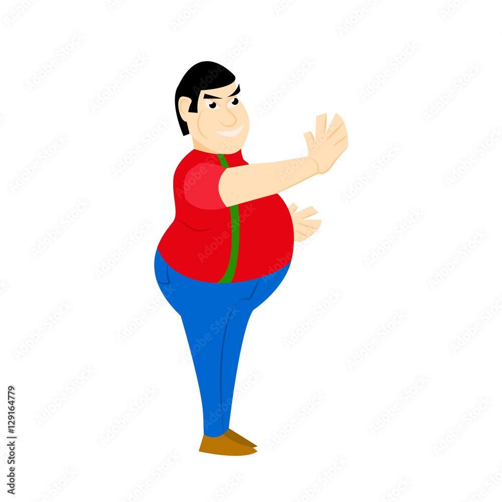 Fat Bald Man. Cartoon Character isolated on white background Fat Bald Man. Cartoon Character isolated on white background
