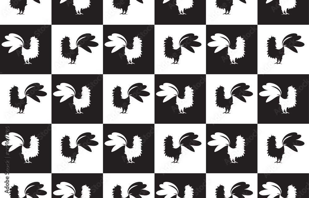 pattern with cocks