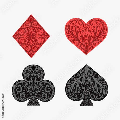 Set of playing card suits